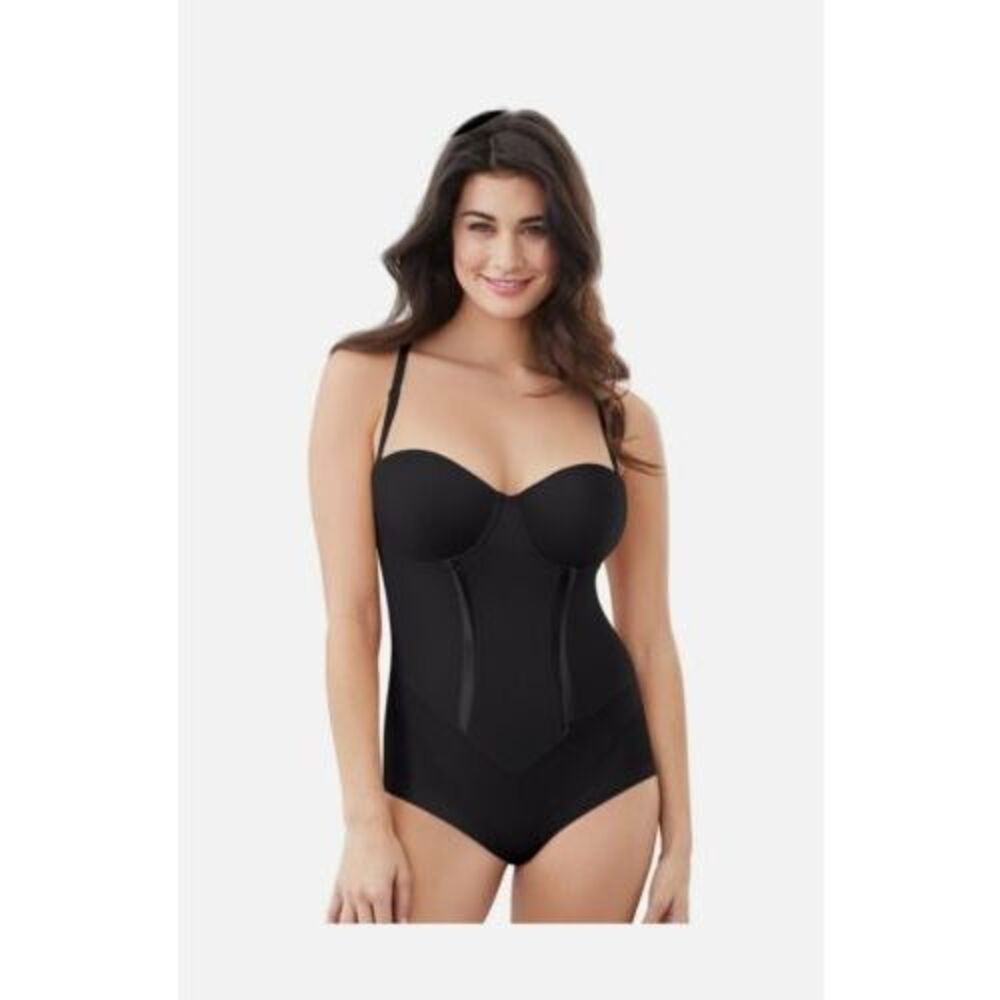Maidenform Black Bra Body Shaper Bodysuit Size 34 B
